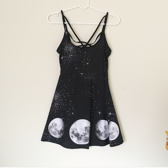 Dolls Kill Dresses & Skirts - Lunar Eclipse Moon Phase Skater Dress w Straps